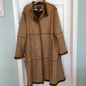 Long Coat with cozy faux fur interior and Suede exterior